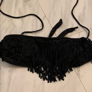 Black Fringe Bikini Top